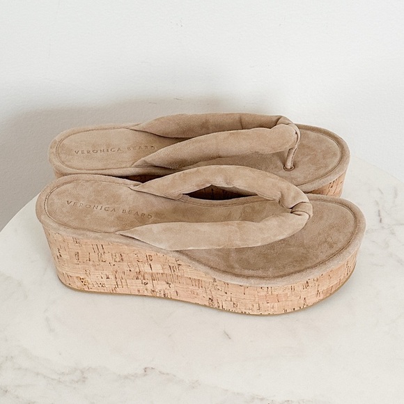 NEW Veronica Beard Geno Cork Platform Wedge Sandals Size 9.5 - Picture 9 of 10